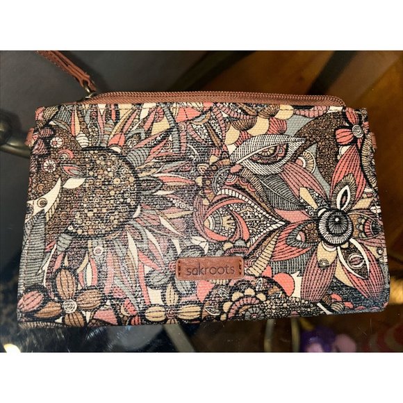 SAKROOTS Olympic Smartphone Crossbody Purse Bag Wristlet Sienna Brown - Picture 7 of 7